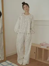 ポルカドット柄のかわいいパジャマ【ルームウェア・セットアップ対応】