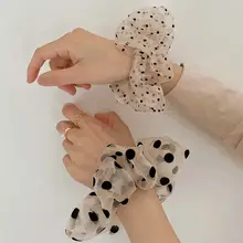 優雅なチュールドットヘアゴム【女性用・甘美な印象・複数カラー】
