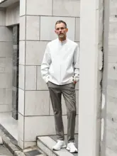 メンズパンツ メンズカジュアルパンツ 春のビジネスカジュアル 冷感ナイロン