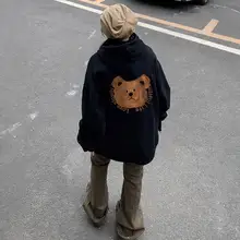 黒のフード付きスウェットシャツ【加厚・冬用・ゆったりタイプ】