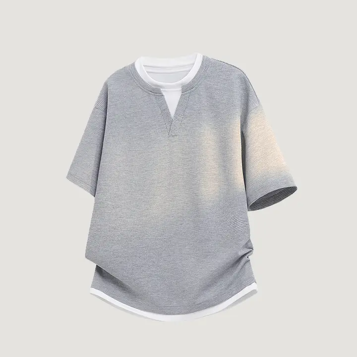 Vネック 半袖Tシャツ【メンズ・夏用・極上の柔らかさ・フィット】（セットアップ対応）