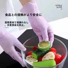 キッチン用 丁腈ゴム手袋【耐久性・短めタイプ・家庭用】