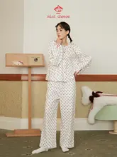 ポルカドット柄のかわいいパジャマ【ルームウェア・セットアップ対応】