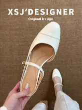 フランス風 本革 バックストラップサンダル【夏用・ヒール・マリージェーンデザイン】