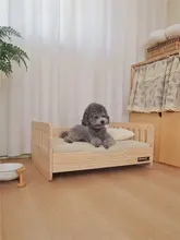 ペットベッド 小型犬 四季用 耐久性キャンバス 無垢材