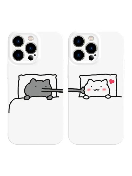 スマホケース シンプル ホワイト ソフトケース ペア iPhone対応 Android対応