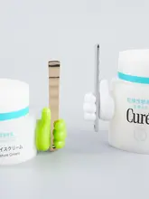 眼霜用スプーン固定具【粘着式・便利な収納・マッサージ用】