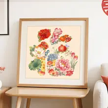 縁起の良い刺繍飾り【華やかな福字デザイン・リビングルーム用・ハンドメイド】