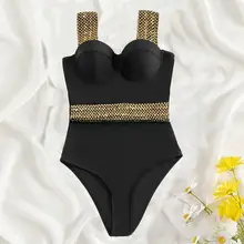 ウエストシェイプ機能付き ワンピース水着【スポーツ用・パネルデザイン】