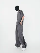 男性用 麻布風VネックTシャツとロングパンツ【極上の柔らかさ・ゆったりシルエット・カジュアルスタイル】（セットアップ対応）