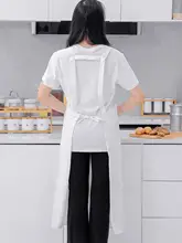 白色コットン製エプロン【男女兼用・ファッションデザイン・サービス用】
