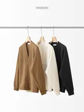 春秋用カーディガン【男性用・ニット・ゆったりとしたフィット・おしゃれ薄手外出用】