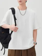 Tシャツ メンズ 半袖 クルーネック 無地 シンプル オーバーサイズ 着回し 夏 「HAOZHI」