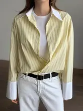 デザイン性に優れた配色ストライプ長袖シャツ【秋用・シングルボタンダウン】