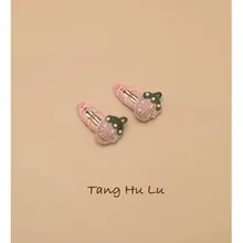 可愛いストロベリーデザインのヘアクリップ【ピンク・キッズ用】