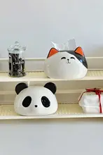 大きな目のパンダデザインのティッシュボックス【リビング・バスルーム用・抽出式】