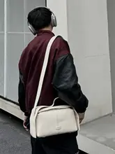 高級感あふれる牛皮製 ショルダーバッグ【通勤用・男女兼用・アシンメトリーデザイン】