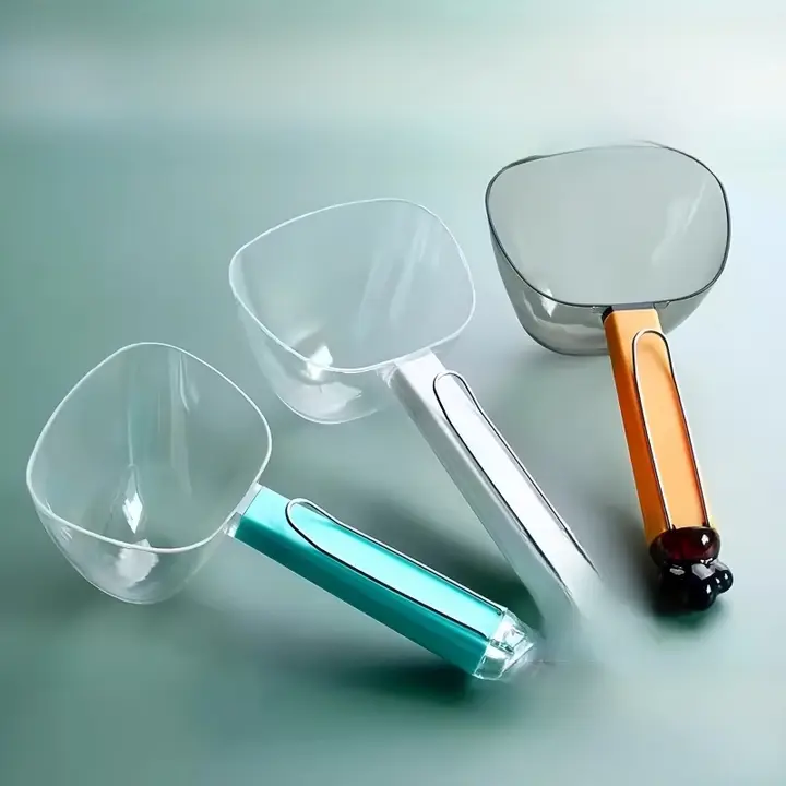 多機能米粉スプーン【プラスチック製・長柄・クリップ付き】