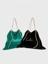 クッションバッグ トートバッグ ショルダーバッグ ベルベット 刺繍 ルーズ 斜め掛け 「SpicyCapSoul」
