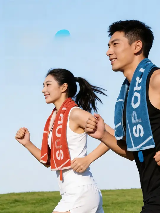 抗菌吸水速乾の全棉スポーツタオル【ランニング・フィットネス用・長尺タイプ】