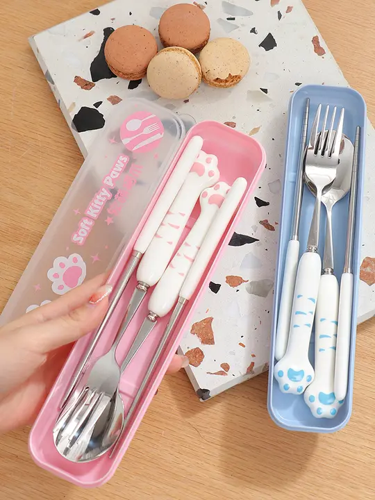 かわいいスプーンとフォークのセット【子供用・1人分・食器セット】