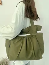 大容量トートバッグ【リボンデザイン・軽量・通勤・シングルショルダー】（セットアップ対応）