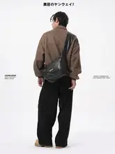 結びデザインのショルダーバッグ【ひび割れ模様・レトロスタイル・男女兼用】