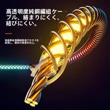 流光グラデーションLED付き車載充電ケーブル【RGB・多機能・iPhone・Type-C・USB対応】