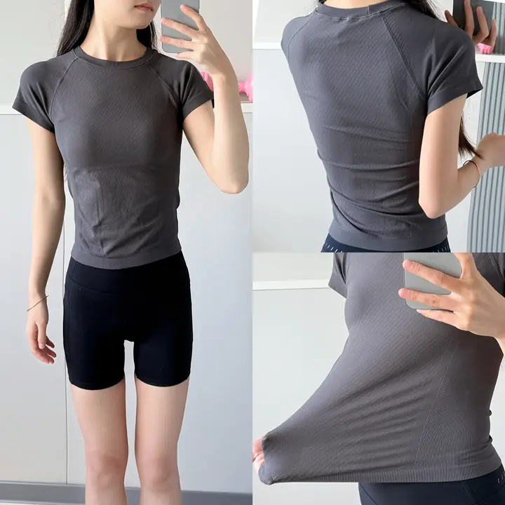 女性用 短袖 ヨガシャツ【ストレッチ・速乾・通気性・トレーニング対応】