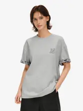 斑点柄ビンテージスポーツTシャツ【半袖・ユニセックス・犬のプリント】