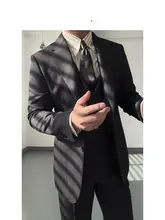 スーツ セットアップ 3点セット メンズ シングルブレスト ビジネス きれいめ ヴィンテージ 上品 「PAPER」