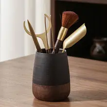胡桃の木製 現代的な茶器用品【茶挟み・茶針・茶ブラシ】