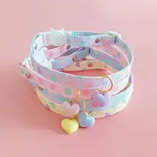 可愛い猫用首輪【調整可能・無音安全バックル・カラフルデザイン】
