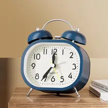 子供用カートゥーンデザインの金属製目覚まし時計【夜灯付き・デスクアクセサリー】