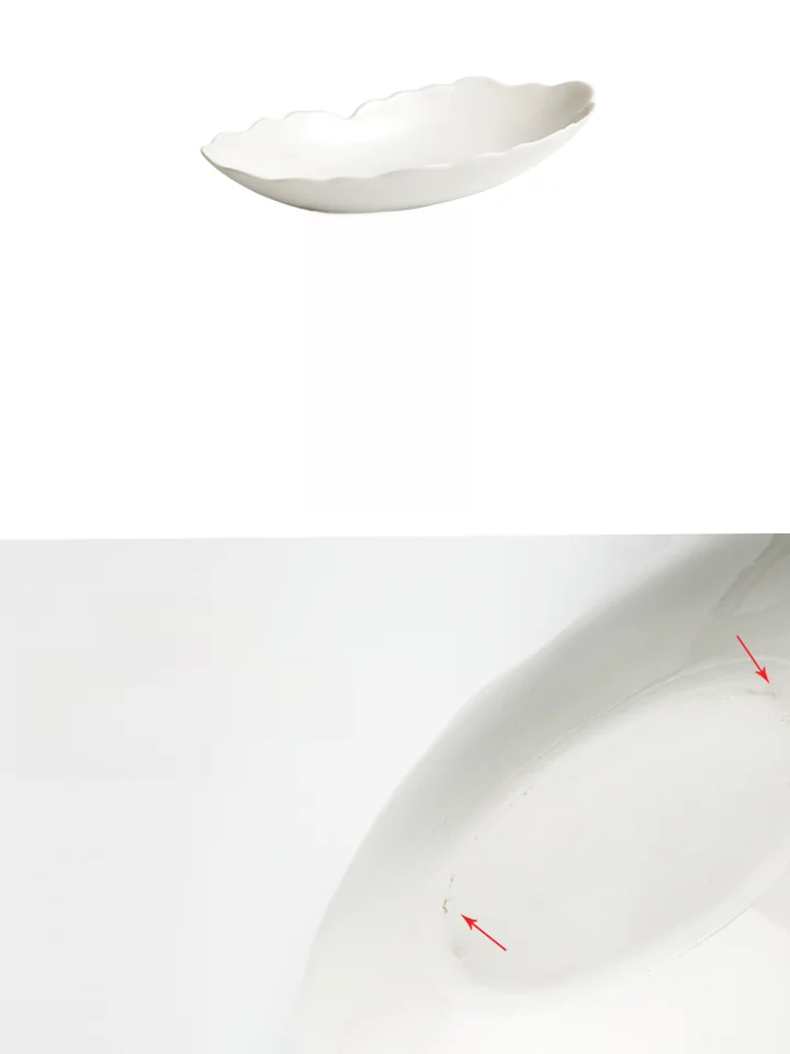 ユニークな形の陶磁器プレート【深皿・蒸し魚用・家庭用・おしゃれな器】