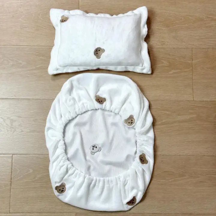 秋冬用保温フランネル刺繍ベッドカバー＆枕カバー【猫犬柄・極上の柔らかさ】（セットアップ対応）