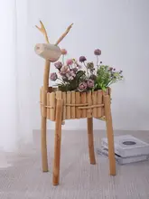 可愛い小鹿の木製花槽【多肉植物用・インテリア装飾】