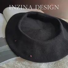 INZINA デザイン感ある個性的な夏用ベレー帽【大きめサイズ・顔をすっきり見せる・ゆったりデザイン】