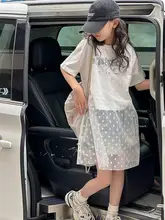 おしゃれな花柄デザインの女児用夏用半袖Tシャツ【ゆったりフィット・二重仕立て・子供用】（セットアップ対応）