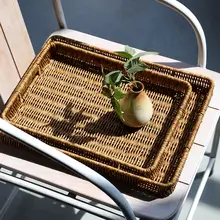 長方形トレー【欧風・デスク用収納バスケット・化粧台用・洗面用】