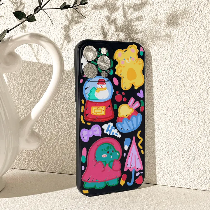 iPhone用カートゥーンデザインのシリコンケース【防衝撃・全包囲・可愛い涂鸦・16対応】