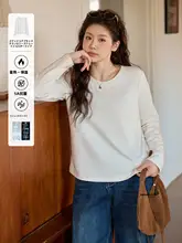 長袖カットソー レディース 大きいサイズ ストレッチ 保温 春 定番 インナー 正肩