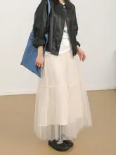 エレガントなフレアチュニックスカート【ウエストゴム・軽やかなシフォン・ドレープ感】（セットアップ対応）