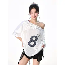 スポーティなデザインのメッシュ切り替えTシャツ【女性用・短袖・肩紐付き・カジュアル】