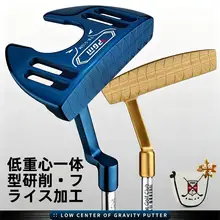 PGM ゴルフパター 男女兼用【アライメントライン付き・牛角製・ハーフラウンドヘッド・太握り】