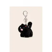 ふわふわの黒猫ぬいぐるみチャーム【カギやバッグ用・カップルギフト】
