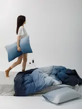 グラデーションカラー コットン製シング ルベッドカバー【ダブル用・ピローカバー付き・四点セット・高品質】（セットアップ対応）