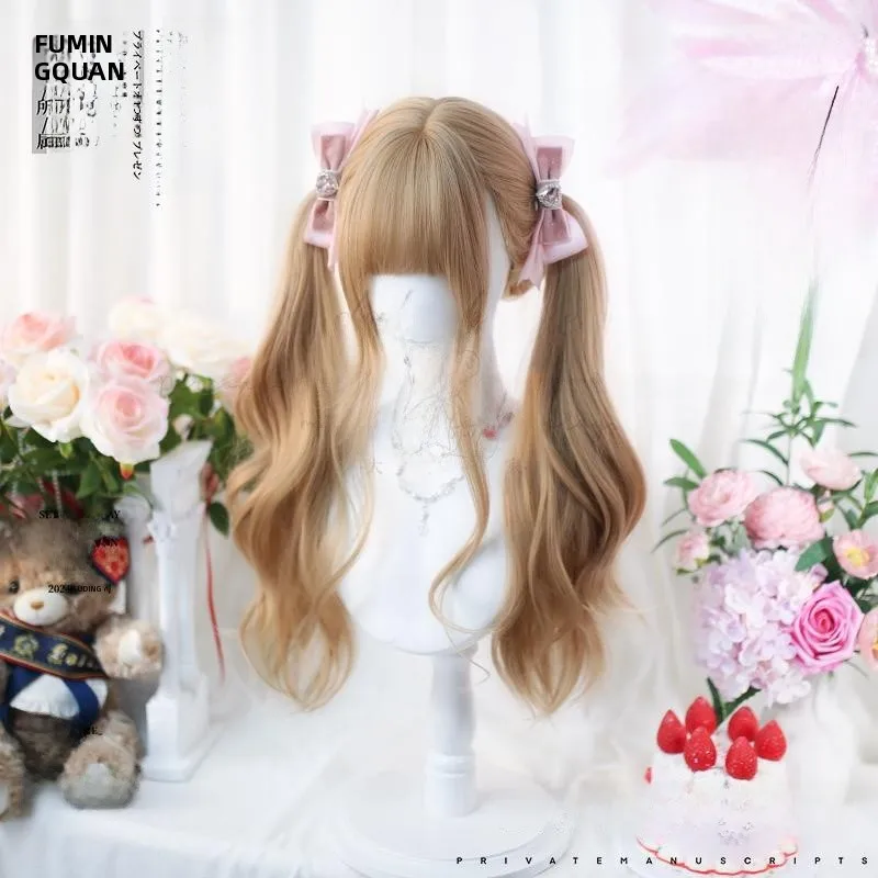 ダブルツインテールウィッグ：ロリータ風の手結びポニーテールスタイルを実現