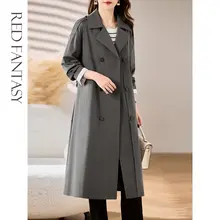 紅羽堂 レディーストレンチコート【中長丈・春秋用・膝下丈・ファッションアウター】