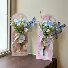 高級感ある紫色の花束とカード【教師向け・感謝のギフト・フェイクフラワー・思い出の品】